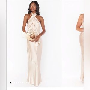 Champagne Luxe Satin Show Me Your Mumu Bridesmaids Dress